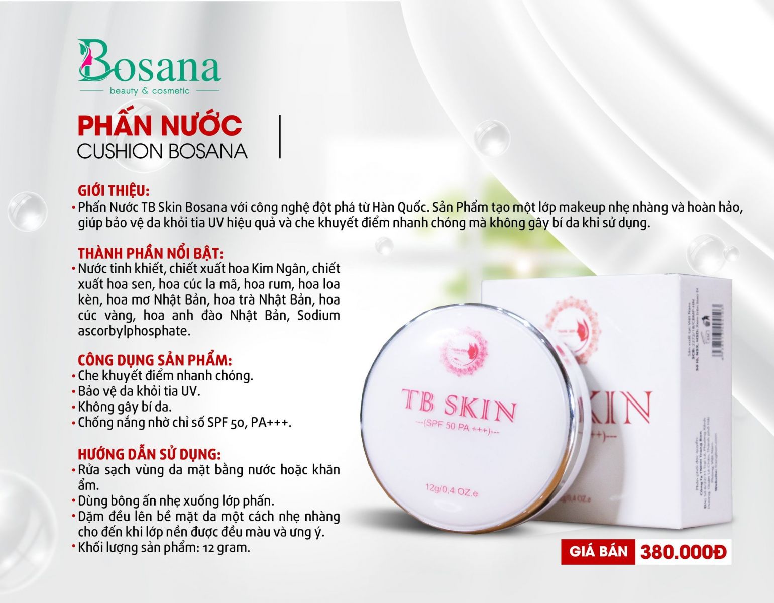 Phấn nước cao cấp Bosana