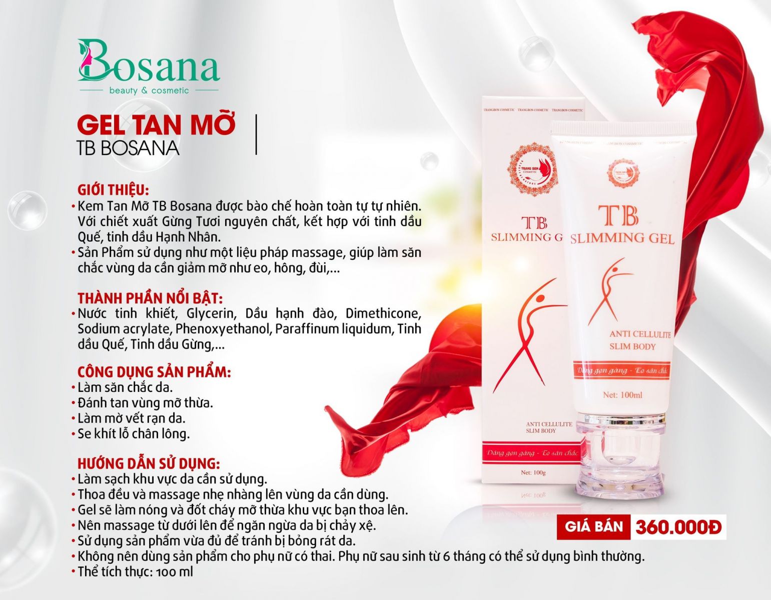 Kem tan mỡ TB Slimming gell - Bosana